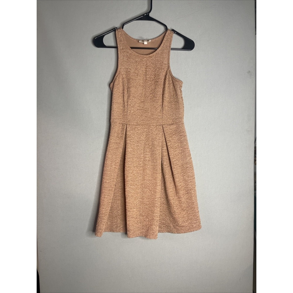 Marilyn Monroe Peach Crinkle Fit & Flare Mini Dress Retro Pinup Pleated Small